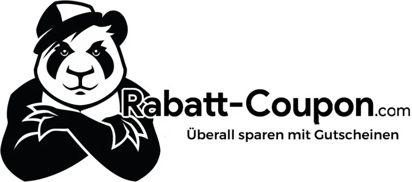 Rabatt-Coupon.com Logo Schwarz weiß mit Claim