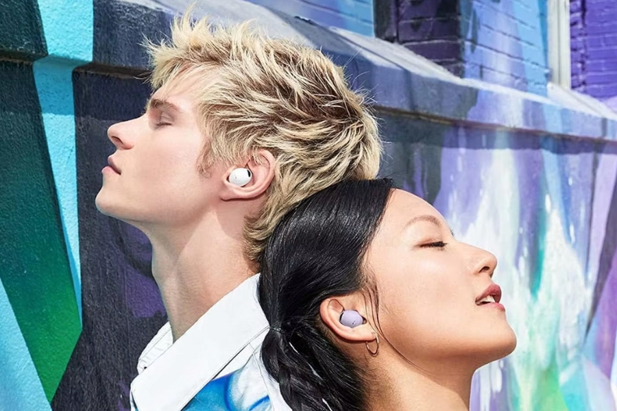 Samsung Galaxy Buds 2 Pro Tws Kopfhörer Bluetooth Active Noise Canceling Wireless Kopfhörer Hifi Sound in weiß und violett 