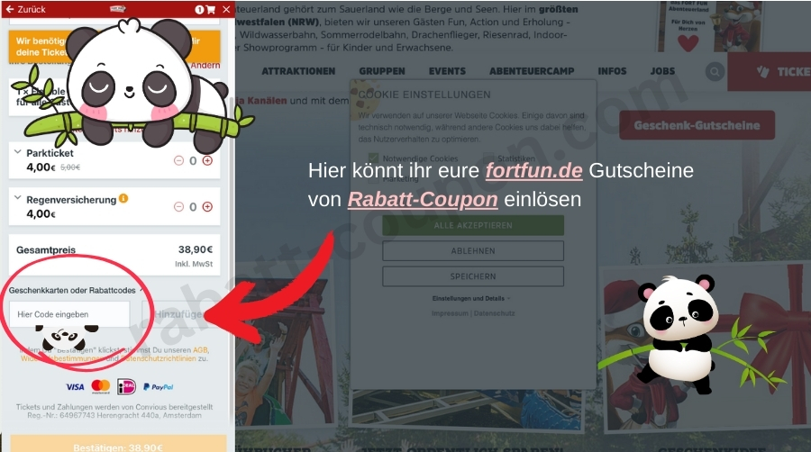 Im Warenkorb könnt ihr den fortfun.de-Gutscheincode von Rabatt-Coupon einlösen.